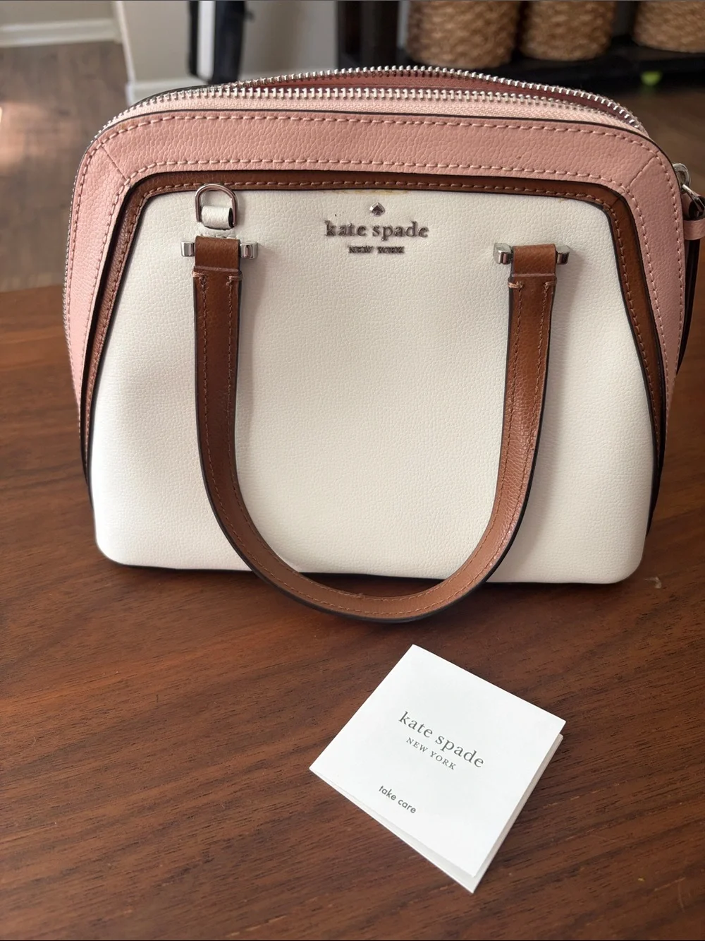 kate spade Pink, Cream & Brown Mini Satchel